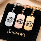 Personalized Car Portrait Keychain 🖤