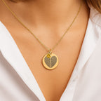 Personalized Fingerprint Heart Necklace with Birthstone ❤️