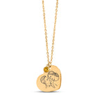 Personalized Photo Heart Necklace with Birthstone 💛