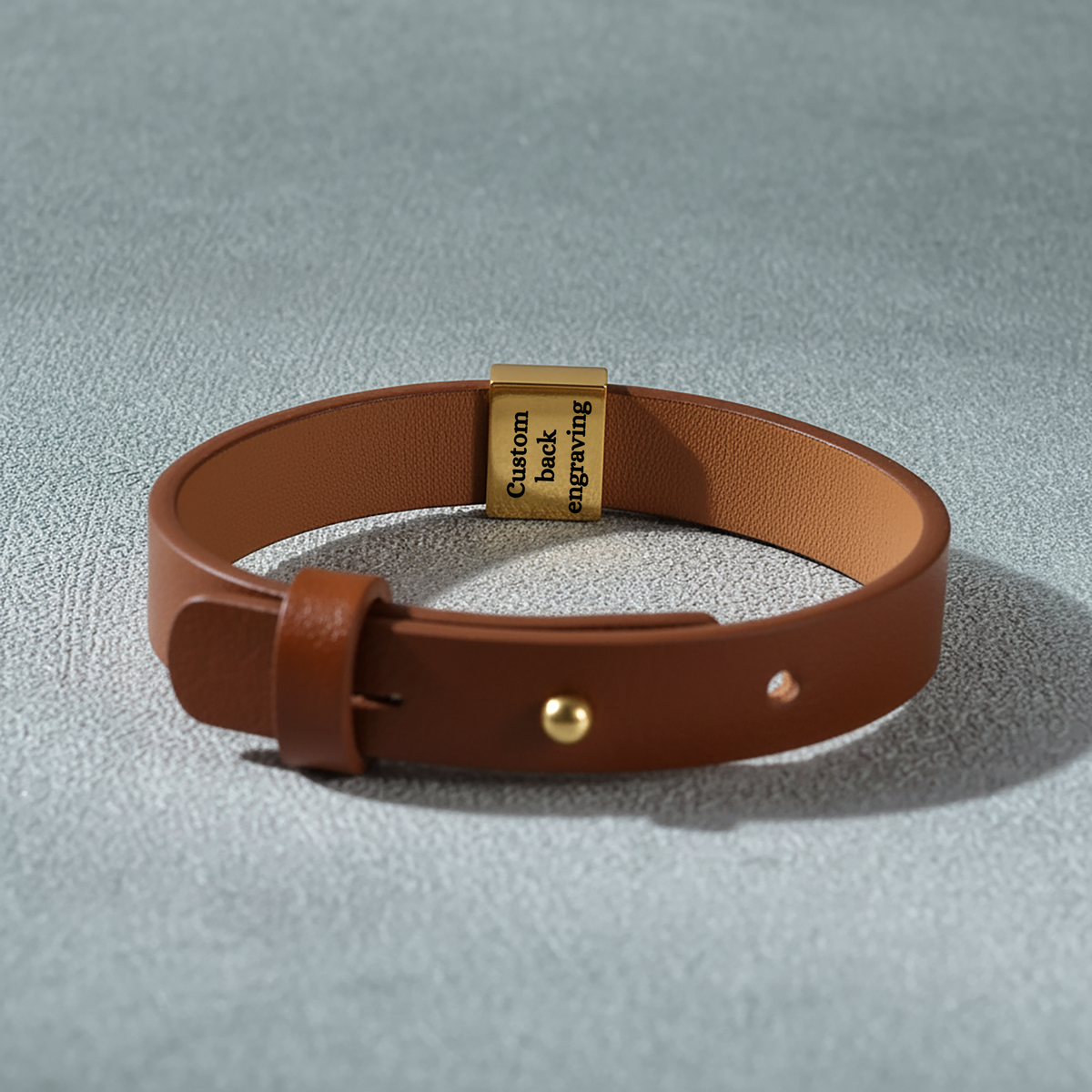 Engrave Anything Personalized Leather Bracelet 🤎